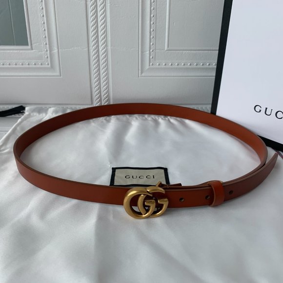 A Double G buckle belt made in our unfinished fade